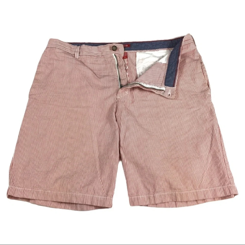 SH197 Izod Preppy Seersucker Striped Shorts 38